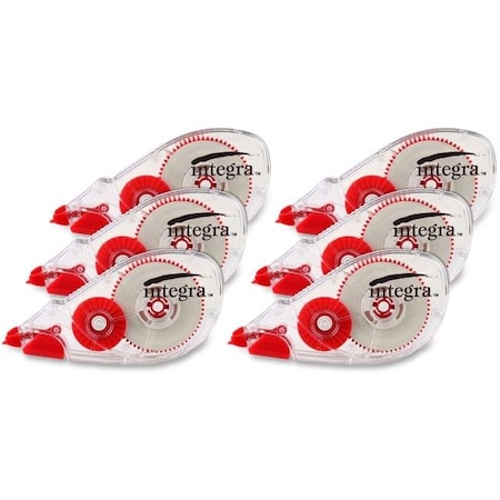 Integral Integra ITA60239 Dispensing Correction Tape; White - Pack of 6 ITA60239